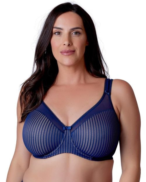 Berlei Beauty Stripe Smoothing Minimiser Bra - Deep Blue