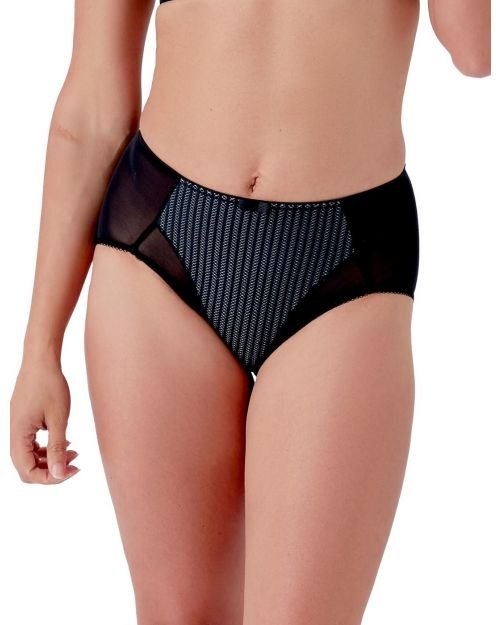 Berlei Beauty Stripe Deep Brief - Black/Grey