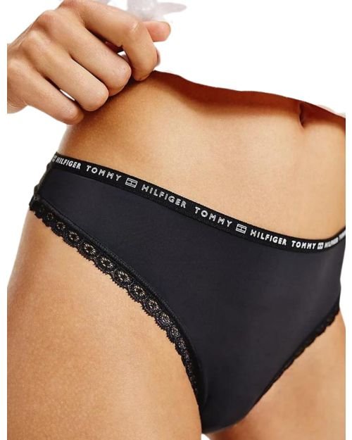 Tommy Hilfiger Hilfiger Lace Thong 3 Pack - Black/Ivory/Pale Pink