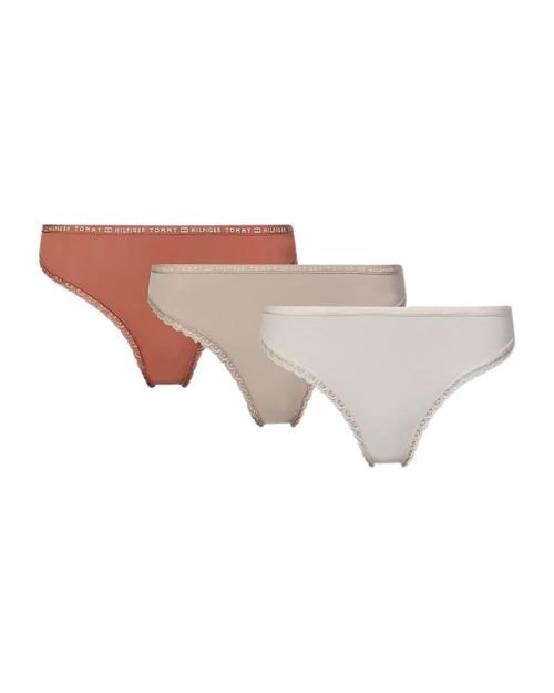 Tommy Hilfiger Hilfiger Lace Thong 3 Pack - Mineralize/Balanced Beige/Pale Pink