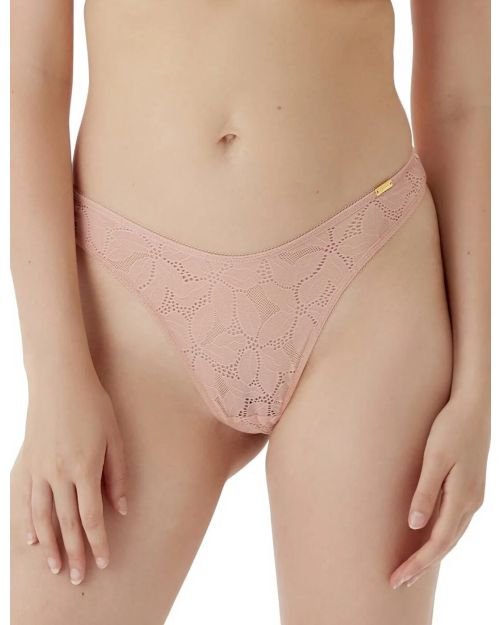 Gossard Glossies Lotus Thong - Café Crème