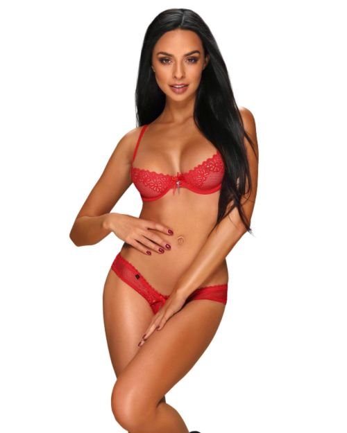 Obsessive Alabastra 2 Piece Lingerie Set - Red