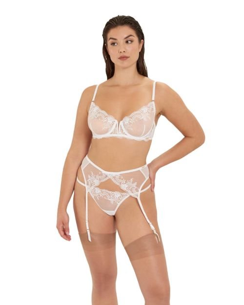 Bluebella Marseille Suspender Belt - White