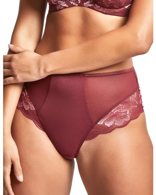 Panache Sabrina High Waist Brazilian Brief - Red Rose