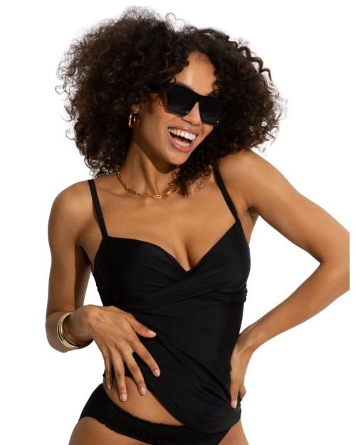 Pour Moi Free Spirit Tankini Top - Black