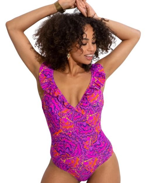 Pour Moi Bermuda Frill Swimsuit - Multi