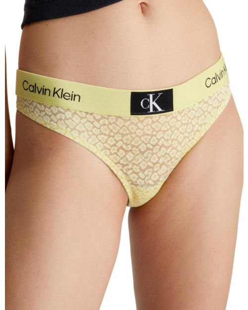 Calvin Klein Lace Thong - Celery Sprig