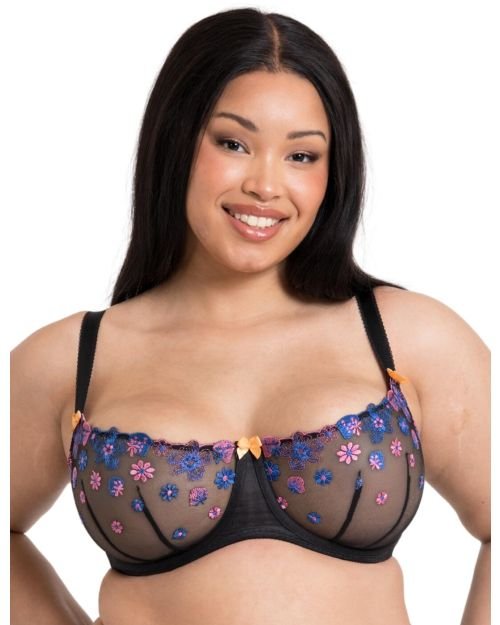 Curvy Kate Strawberry Crush Balcony Bra - Black Multi