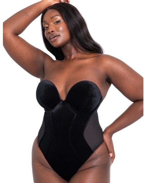 Scantilly by Curvy Kate Icon Strapless Bodysuit - Black