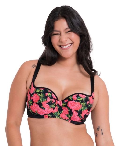 Curvy Kate Boost In Bloom Padded Balcony Bra - Print Mix