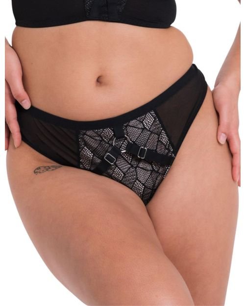 Curvy Kate Non-Stop Thong - Black/Pink