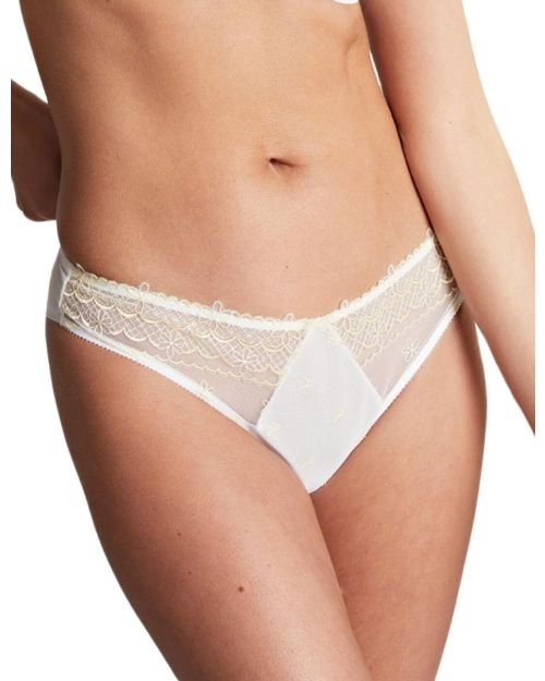 Cleo by Panache Blossom Brazilian Brief - White/Lemon