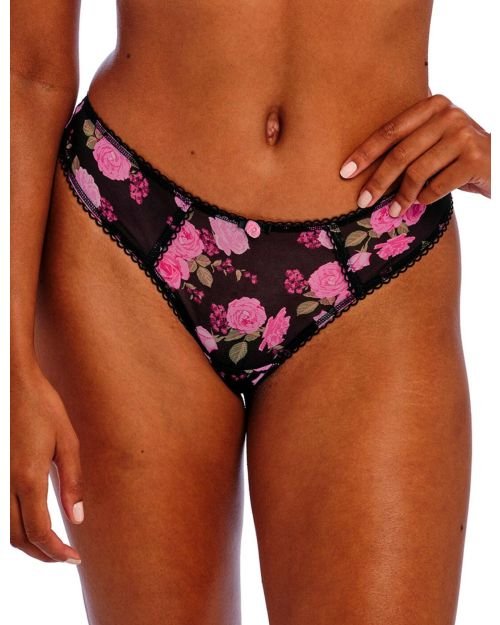 Freya Rose Blossom Thong - Black Rose