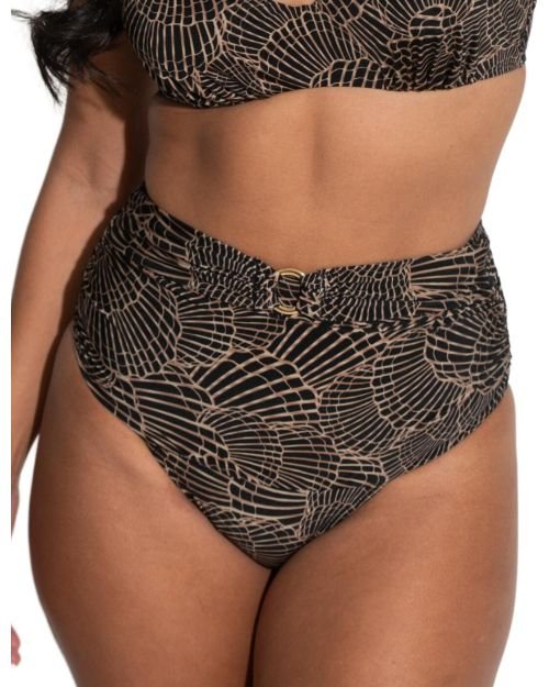 Pour Moi Samoa High Waist Control Bikini Brief - Black/Gold