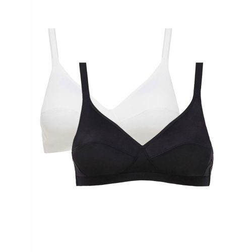 Playtex Basic Micro Support Soft Cup Bra 2 Pack - Black/White
