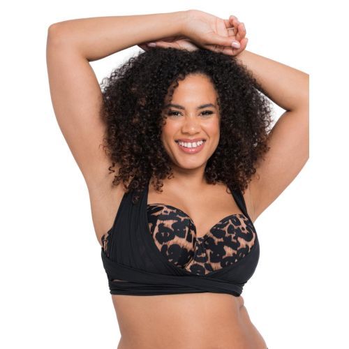Curvy Kate Wrapsody Bandeau Bikini Top - Leopard Print