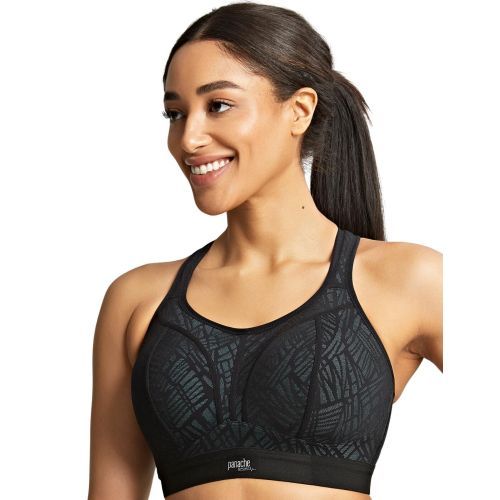 Panache Non Wired Sports Racerback Bra - Black/Ice Blue