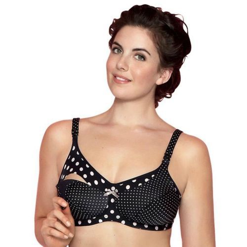 Anita Maternity Polka Dot Padded Nursing Bra - Black