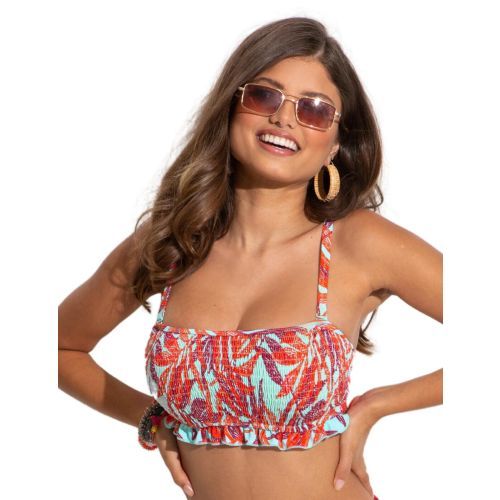 Pour Moi Free Spirit Strapless Bikini Top - Aqua Palm