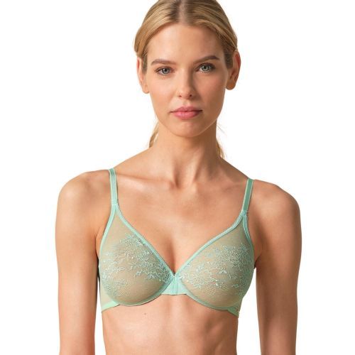 Gossard Glossies Lace Sheer Bra - Brook Green
