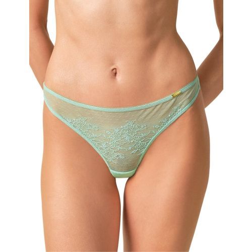 Gossard Glossies Lace Thong - Brook Green