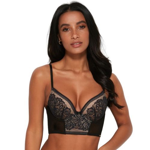 Gossard Encore Padded Longline Bra - Black/Beige
