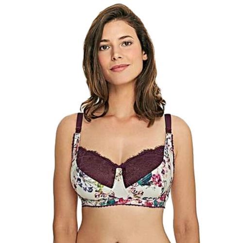 Royce Florence Nursing and Maternity Bra - Cream/Aubergine
