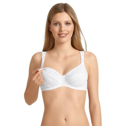Anita Maternity Miss Cotton Underwired Nursing Bra - Pearl White