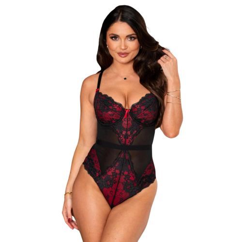 Pour Moi Amour Underwired Body - Black/Scarlet
