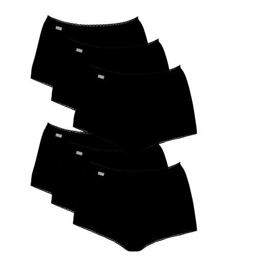 Playtex Pure Cotton Maxi Stretch Brief 6 Pack - Black