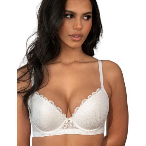 Pour Moi Romance Moulded Plunge Push Up Bra - White