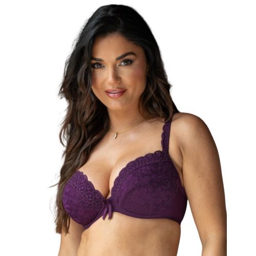 Pour Moi Rebel Padded Plunge Bra - Plum