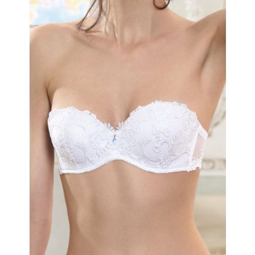 Lise Charmel Dressing Floral Strapless Bra - Blanc