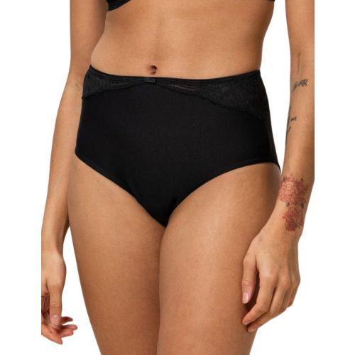 Triumph Modern Lace Cotton Maxi Brief - Black