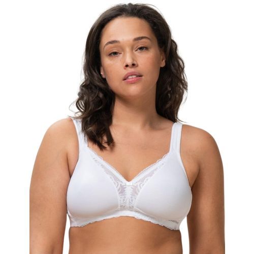 Triumph Modern Lace Cotton Non Wired Bra - White