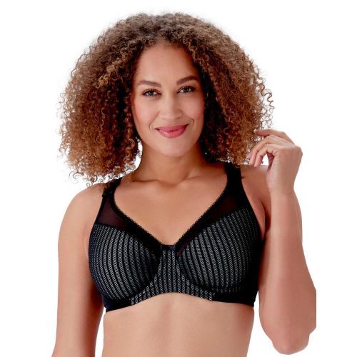 Berlei Beauty Stripe Smoothing Minimiser Bra - Black/Grey