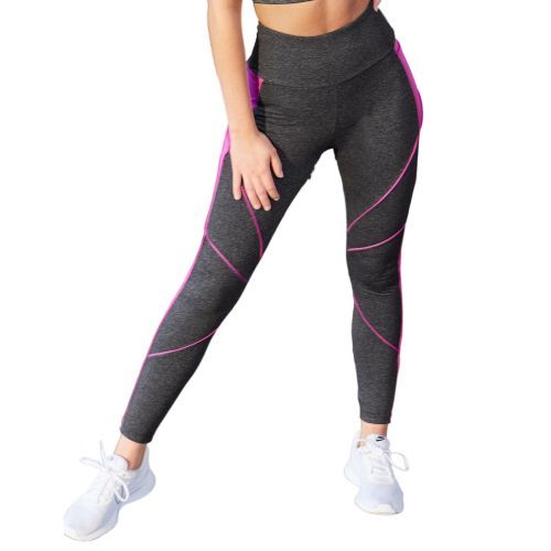 Pour Moi Energy Pulse Panelled Leggings - Grey/Orchid
