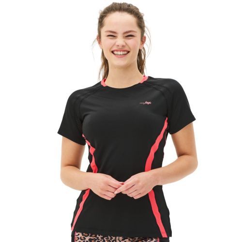 Pour Moi Energy Short Sleeved Top - Black/Coral