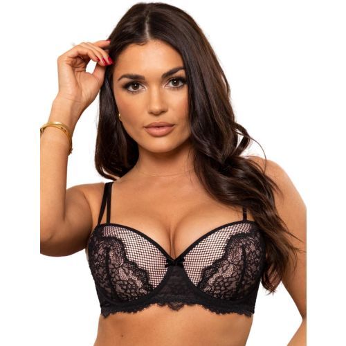 Pour Moi Dark Romance Padded Bra - Black/Pink