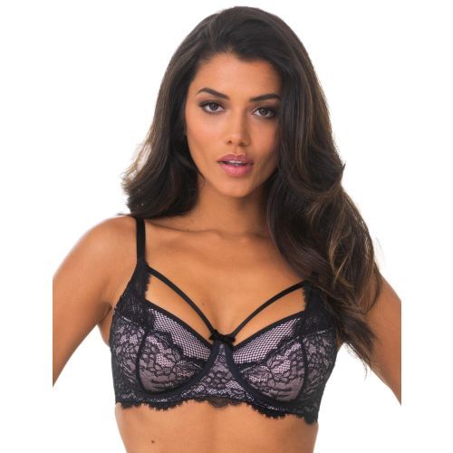 Pour Moi Dark Romance Underwired Bra - Black/Pink