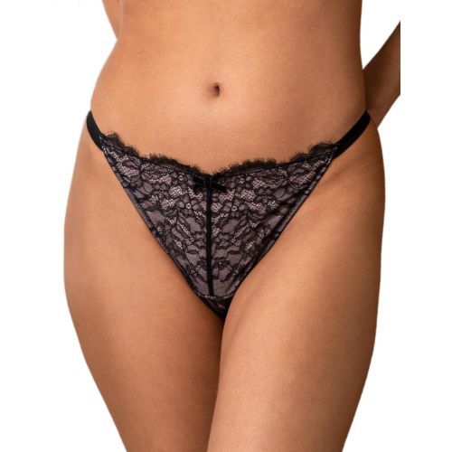 Pour Moi Dark Romance Thong - Black/Pink
