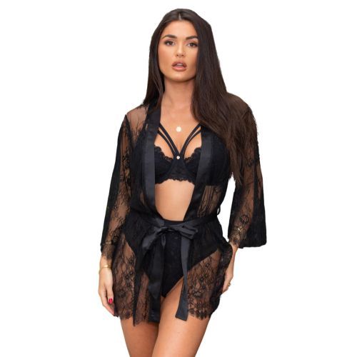 Pour Moi For Your Eyes Only Lace Gown - Black