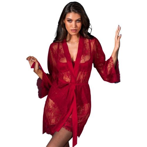 Pour Moi For Your Eyes Only Lace Gown - Red