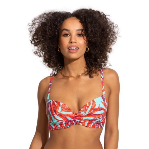 Pour Moi Free Spirit Twist Front Bikini Top - Aqua Palm