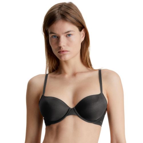 Calvin Klein Sheer Marquisette Lightly Lined Demi Bra - Black
