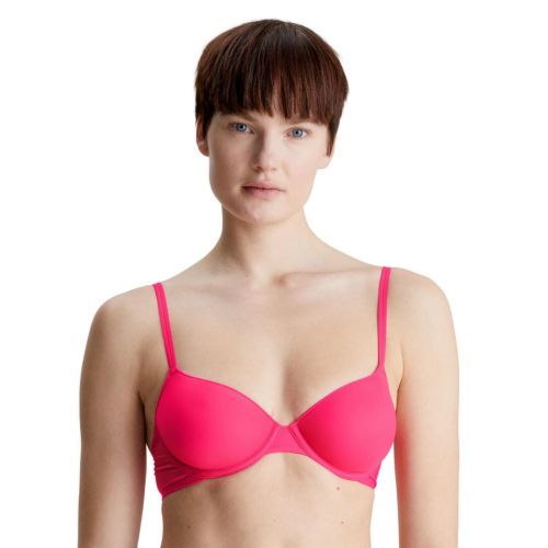 Calvin Klein Sheer Marquisette Lightly Lined Demi Bra - Cerise Lipstick