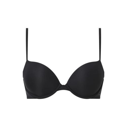 Calvin Klein Sheer Marquisette Push Up Plunge Bra - Black