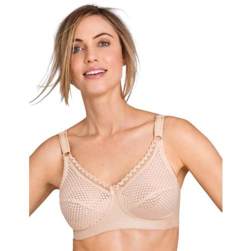 Miss Mary Of Sweden Cotton Dots Full Cup Non Wired Bra - Beige