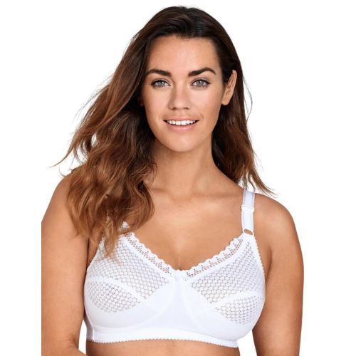 Miss Mary Of Sweden Cotton Dots Full Cup Non Wired Bra - White