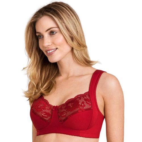 Miss Mary Of Sweden Lovely Lace Non Wired Full Cup Bra - English Red